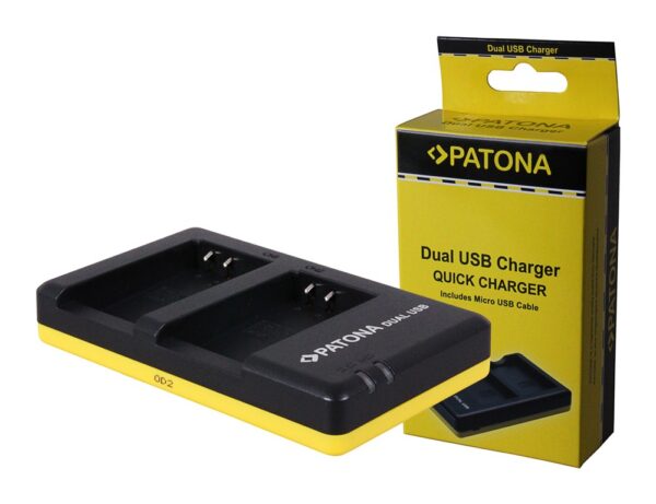 Dual Quick-Charger Nikon ENEL20 EN-EL20 incl. Micro-USB cabel